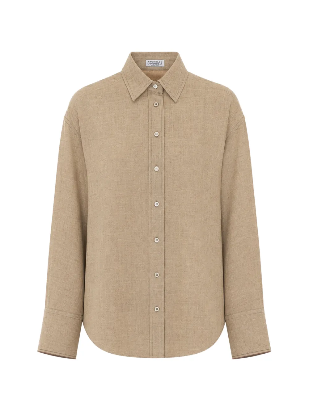 Brunello Cucinelli buttoned wool shirt - Toni neutri