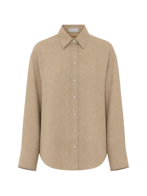 Brunello Cucinelli camisa de lana con botones