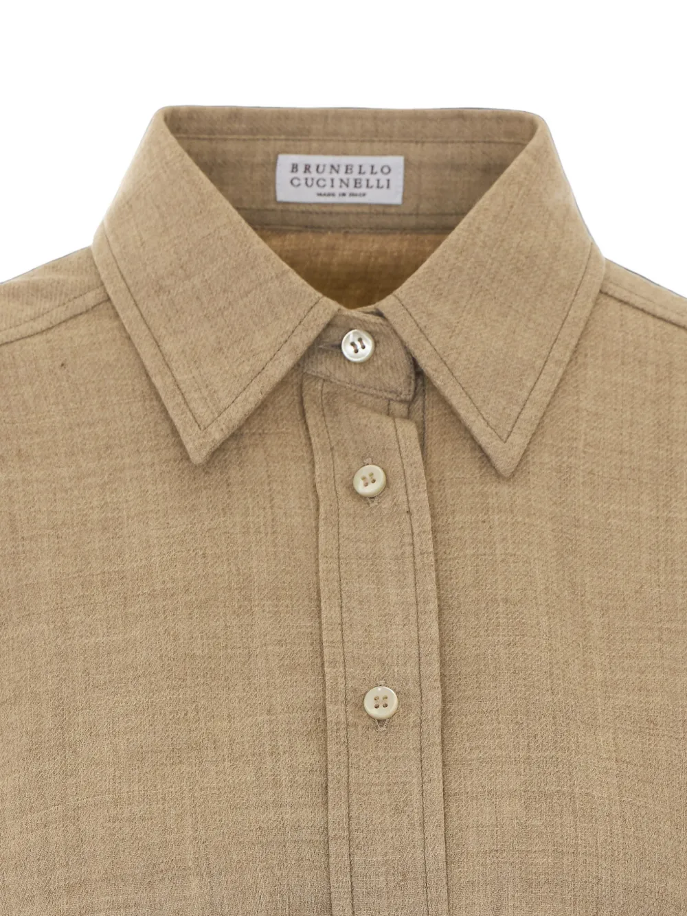 Brunello Cucinelli Wollen blouse met knopen Beige