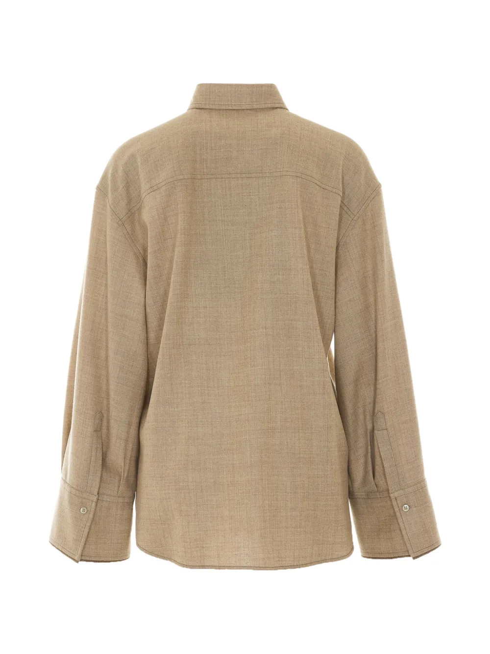 Brunello Cucinelli Wollen blouse met knopen Beige
