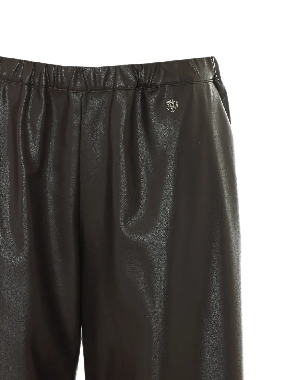 Aniye By Elastische trainingsbroek van imitatieleer Bruin