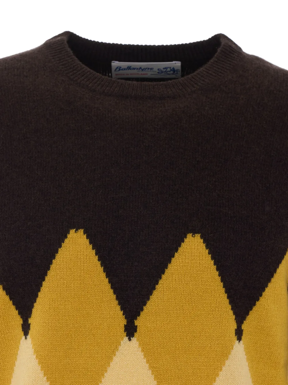 Ballantyne Trui met ronde hals en argyle-patroon Bruin