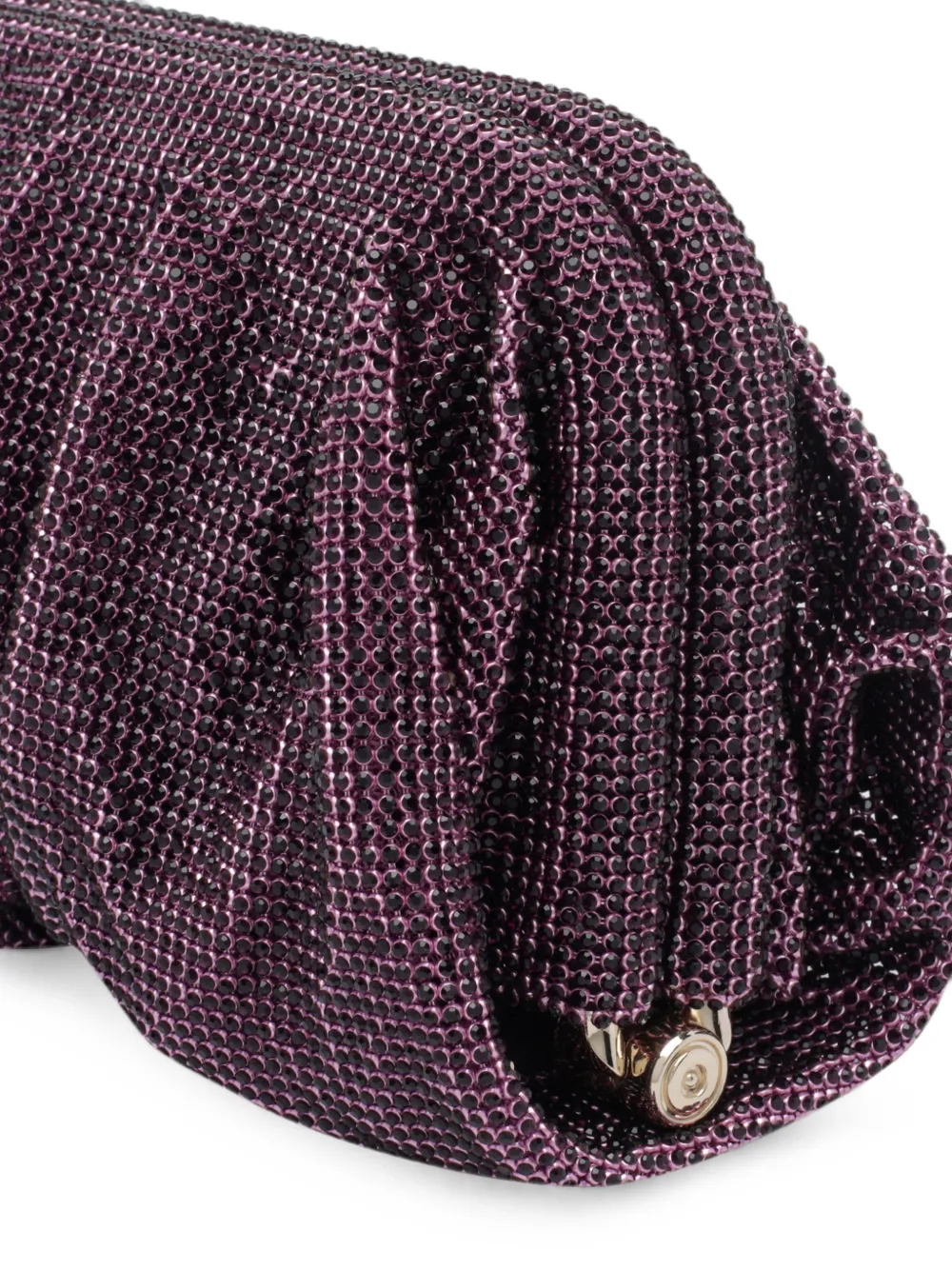 Benedetta Bruzziches Venus clutch verfraaid met kristallen en ruches Paars
