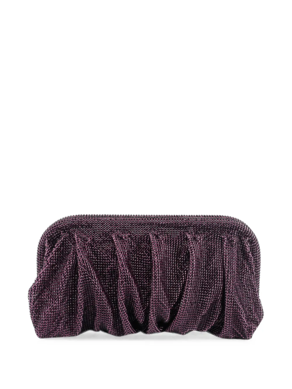 Benedetta Bruzziches Venus clutch verfraaid met kristallen en ruches Paars