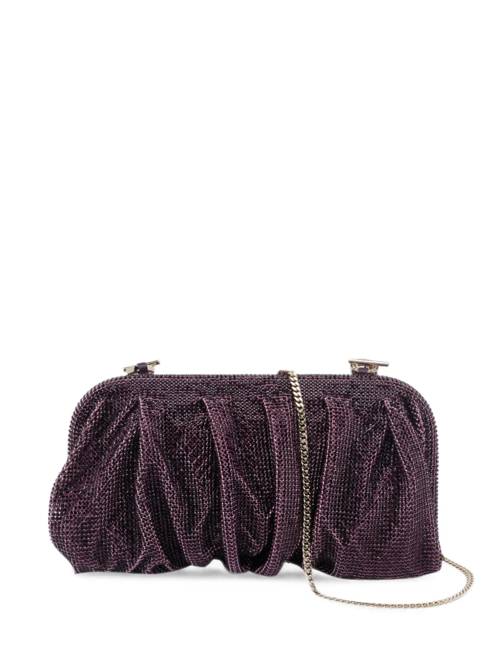 Benedetta Bruzziches Venus crystal-embellished ruched clutch bag - Violett