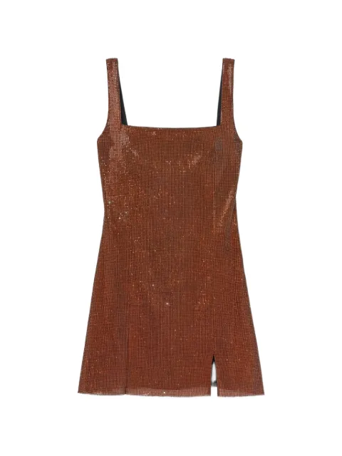 Self-Portrait crystal-embellished chainmail mini dress