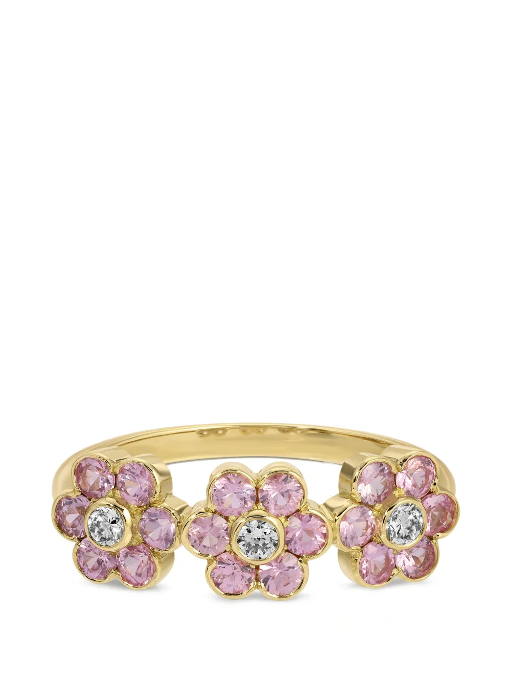 Anita Ko Anello Flora con zaffiro rosa e diamanti - Oro