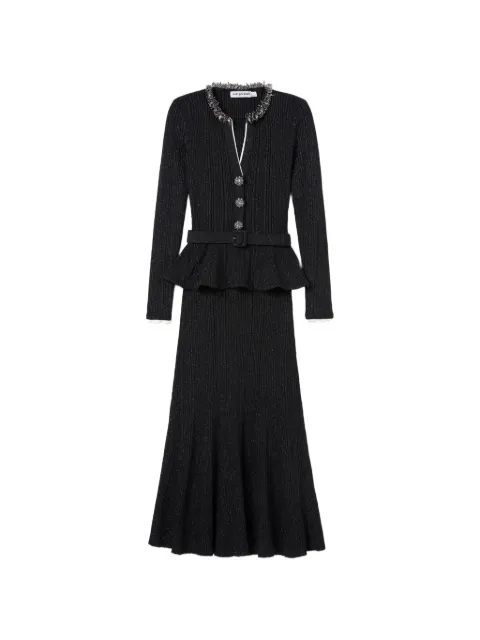 Self-Portrait bead-embellished ribbed-knit midi dress