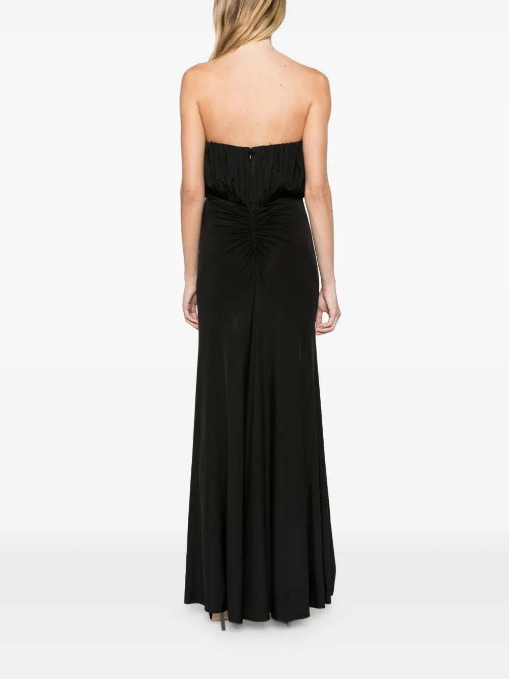 Self-Portrait black jersey bandeau maxi dress Zwart