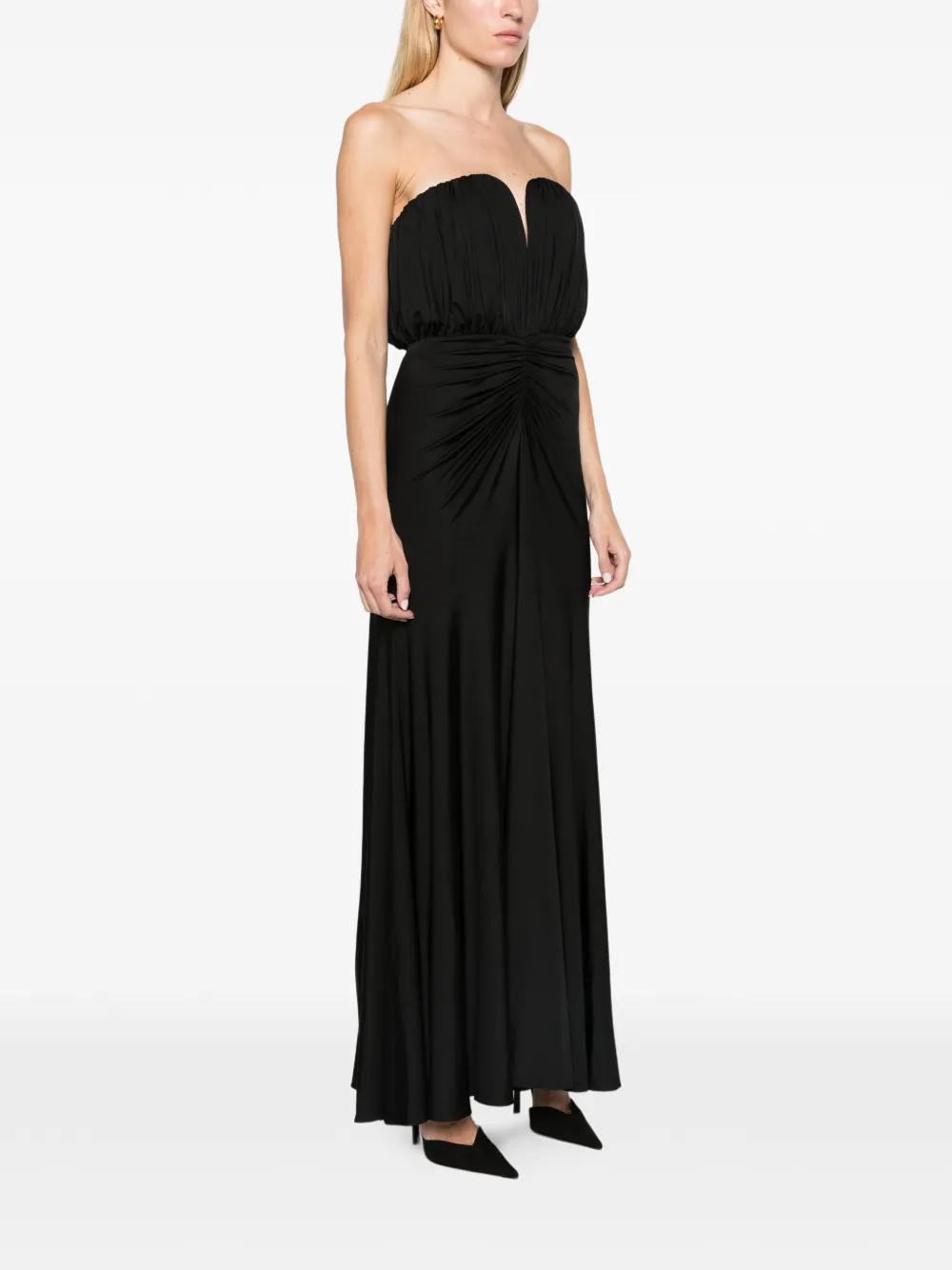 Self-Portrait black jersey bandeau maxi dress Zwart