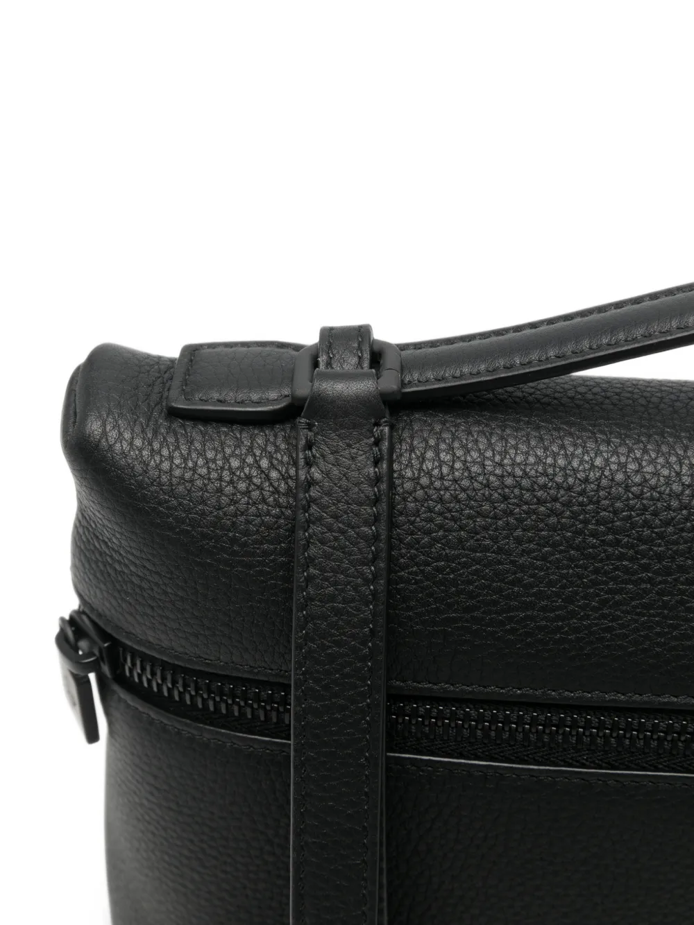 Loro Piana Extra Pouch L29 leather clutch bag Zwart