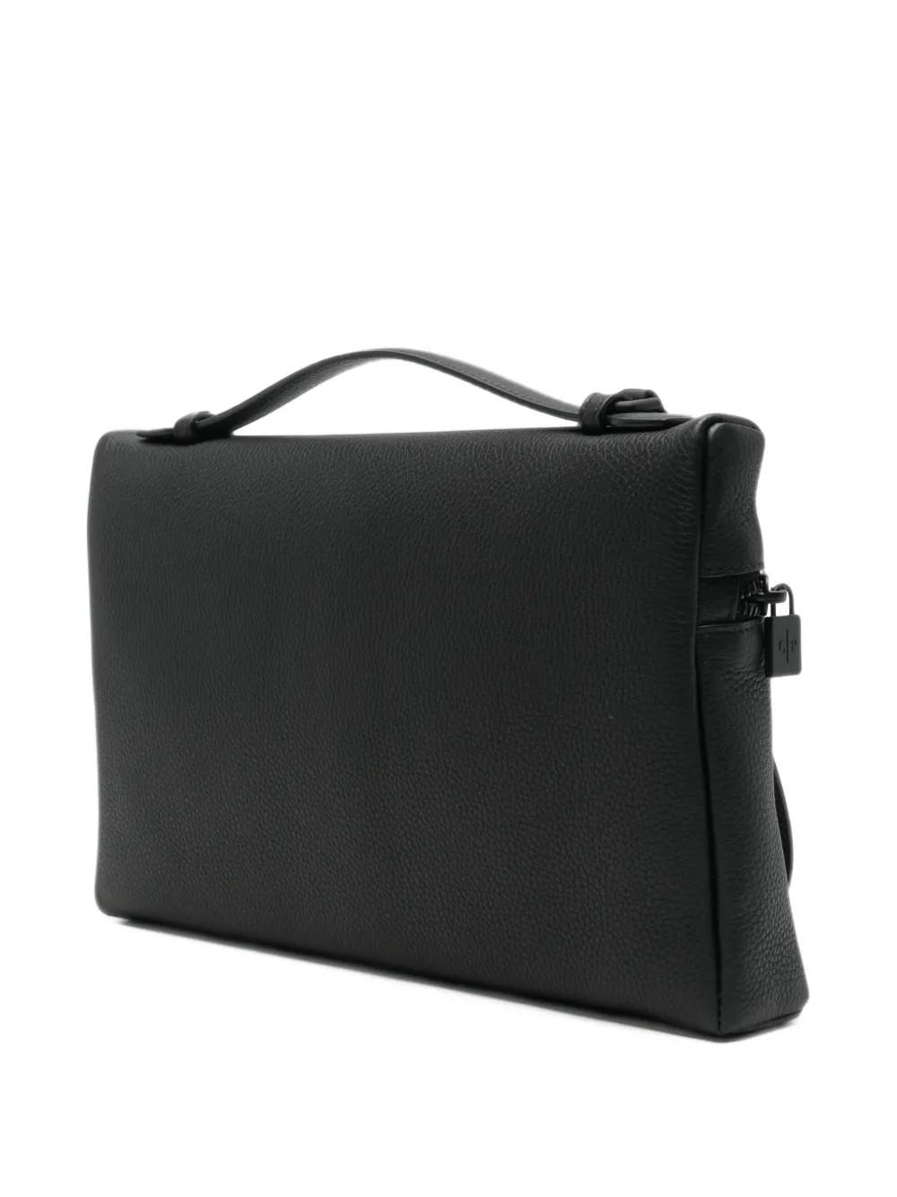 Loro Piana Extra Pouch L29 leather clutch bag Zwart