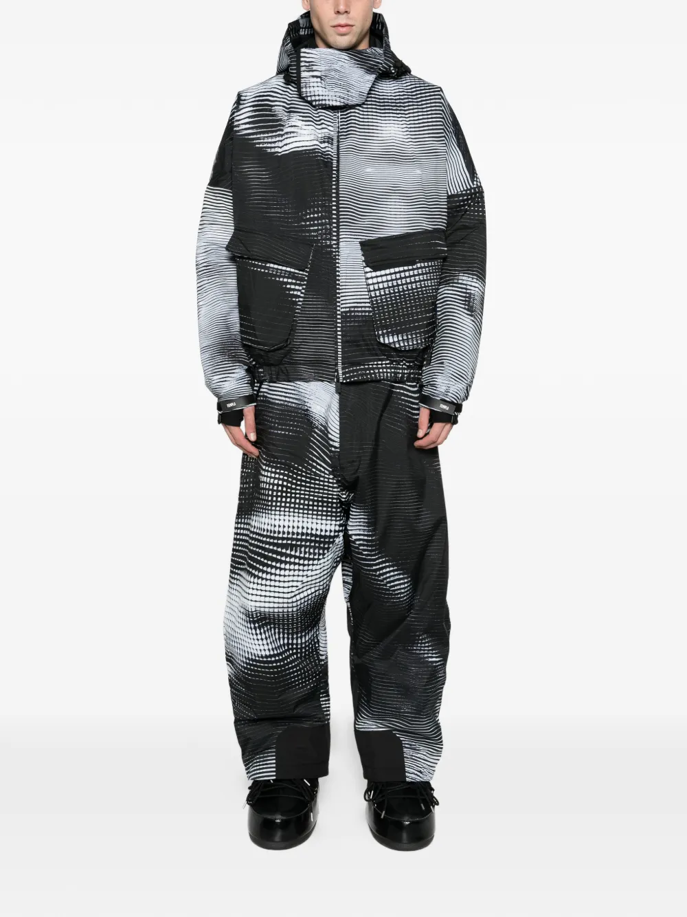 Templa Dysydent bomberjack met vector-print Zwart