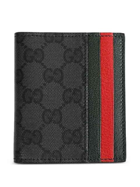 Gucci GG Supreme web-stripe card holder