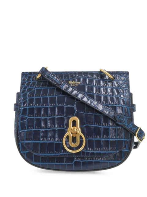 Mulberry Pre-Owned bolsa crossbody Amberley pequeña de piel de becerro con efecto de piel de cocodrilo en relieve 2015-2026