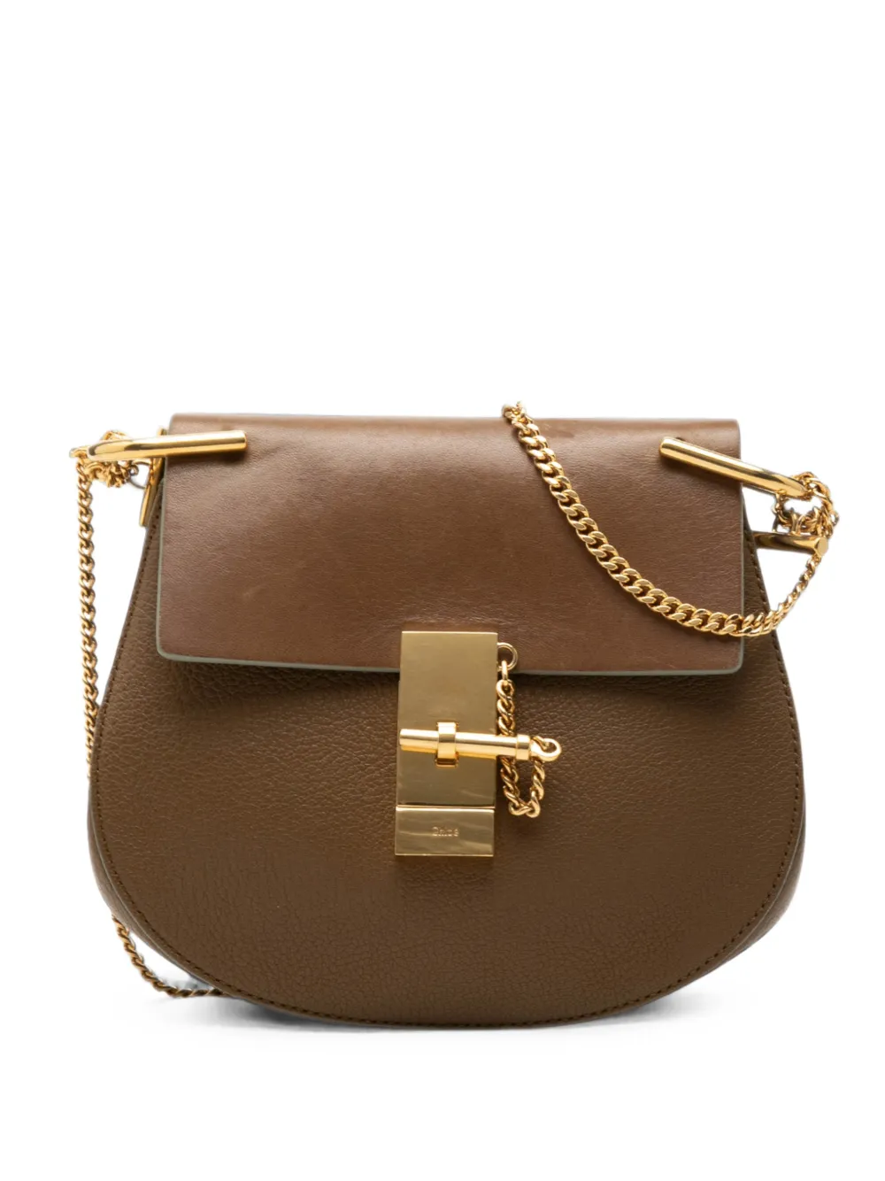Chloé Pre-Owned 2014 Mini Smooth and Grained Calfskin Drew crossbody bag - Marrone