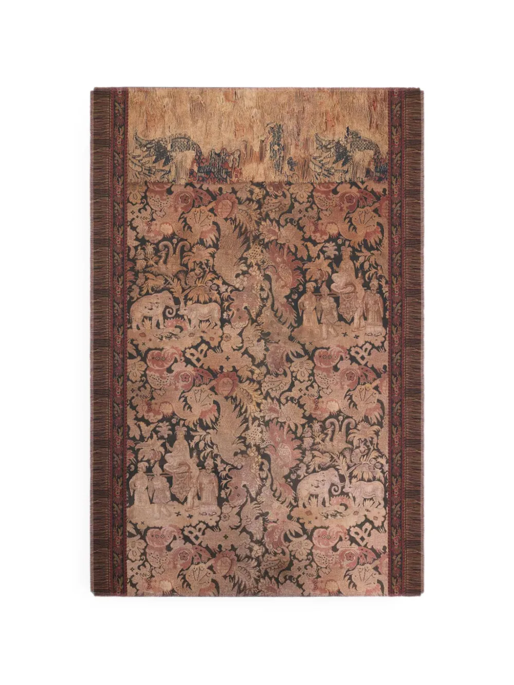 Pierre-Louis Mascia Pancake floral-print fringed scarf - Braun
