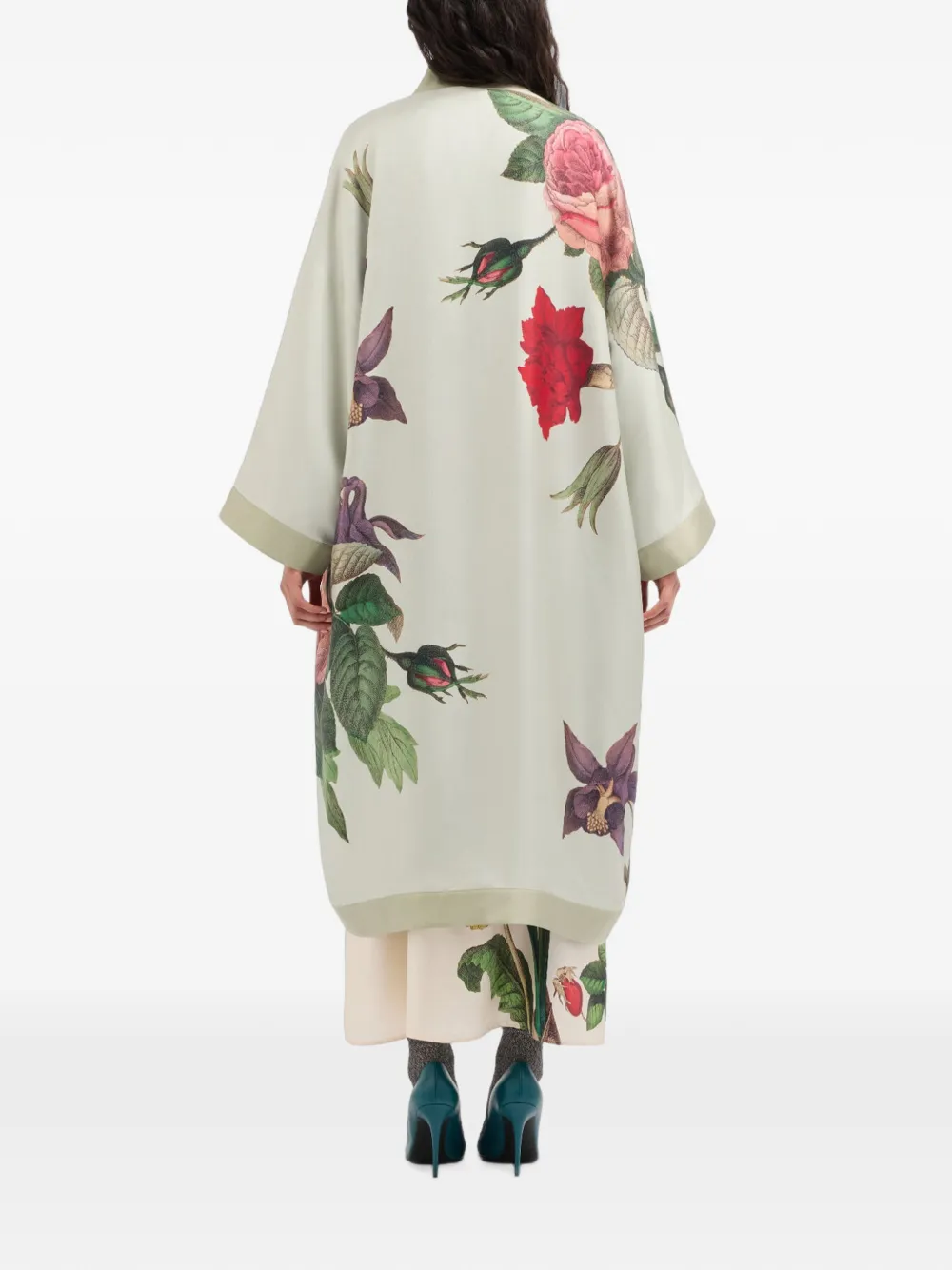 Pierre-Louis Mascia Aloe kimono met bloemenprint Beige