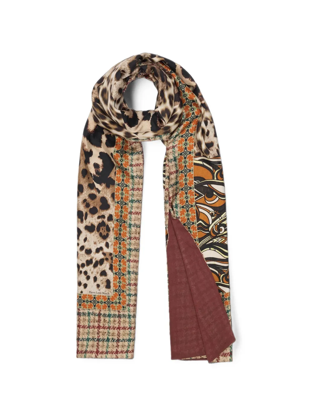 Pierre-Louis Mascia Aloewon leopard-print geometric scarf - Braun