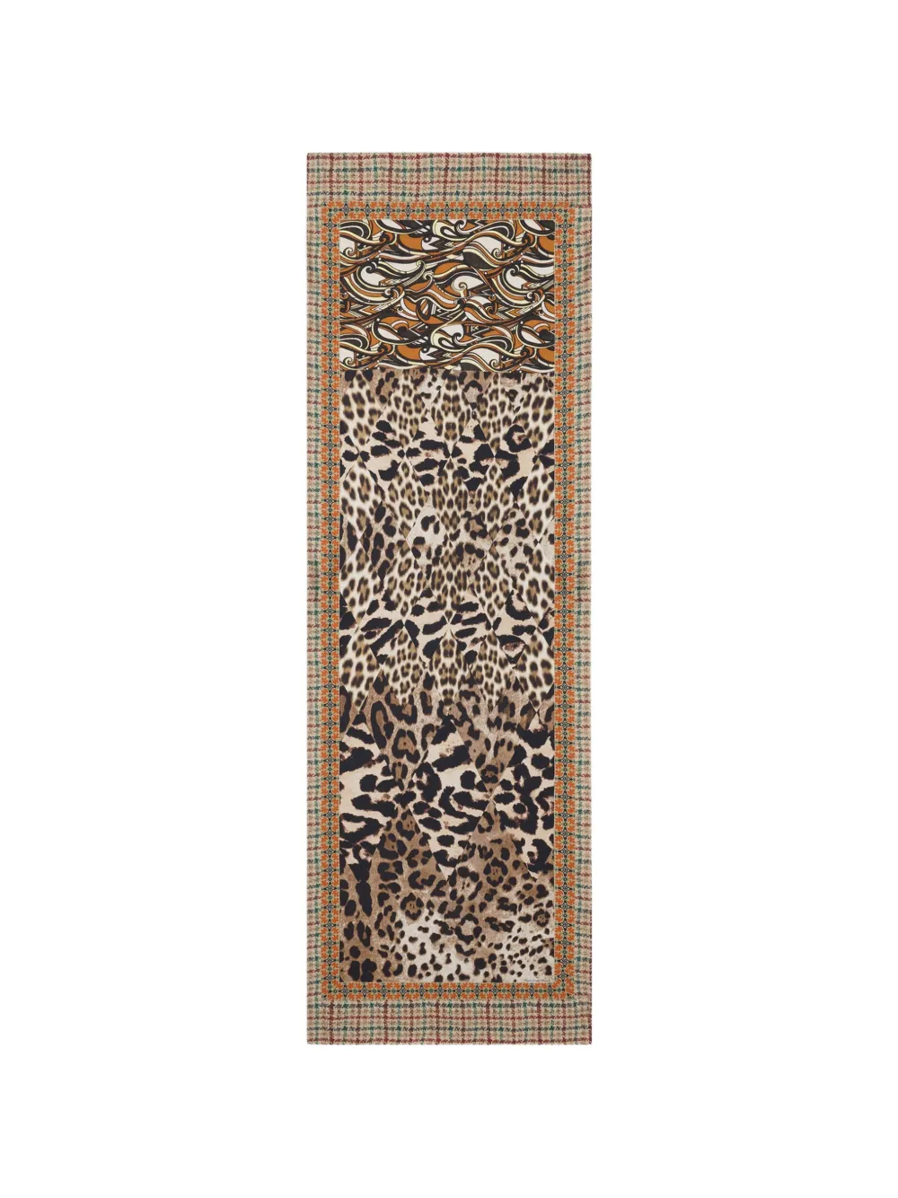 Pierre-Louis Mascia Aloewon leopard-print geometric scarf - Marrone