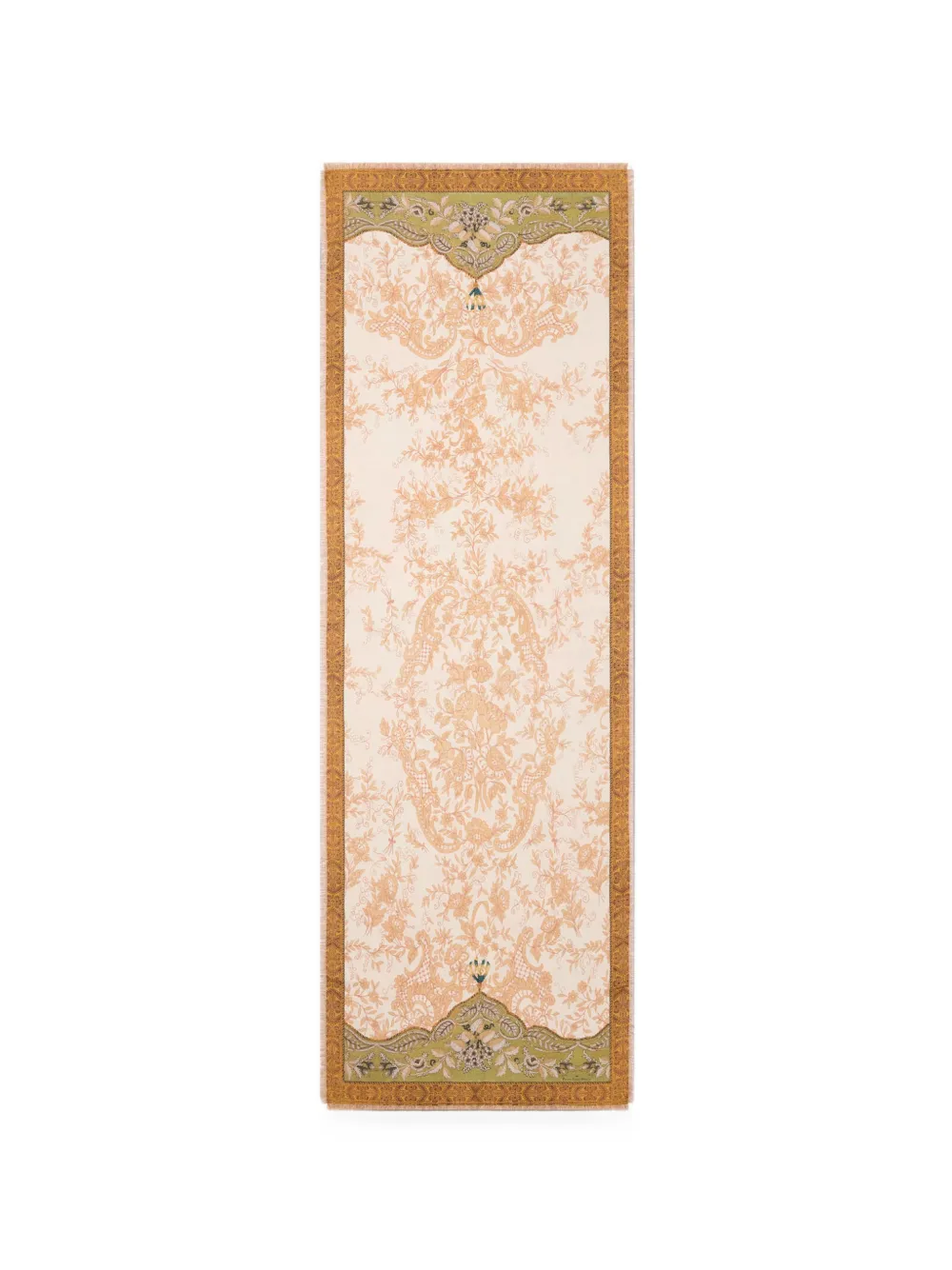 Pierre-Louis Mascia Fancy zijden sjaal met bloemenprint Beige
