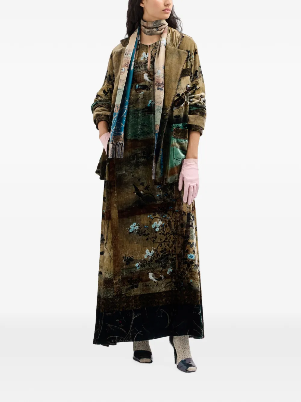 Pierre-Louis Mascia Kanpur blazer met landschapsprint Bruin