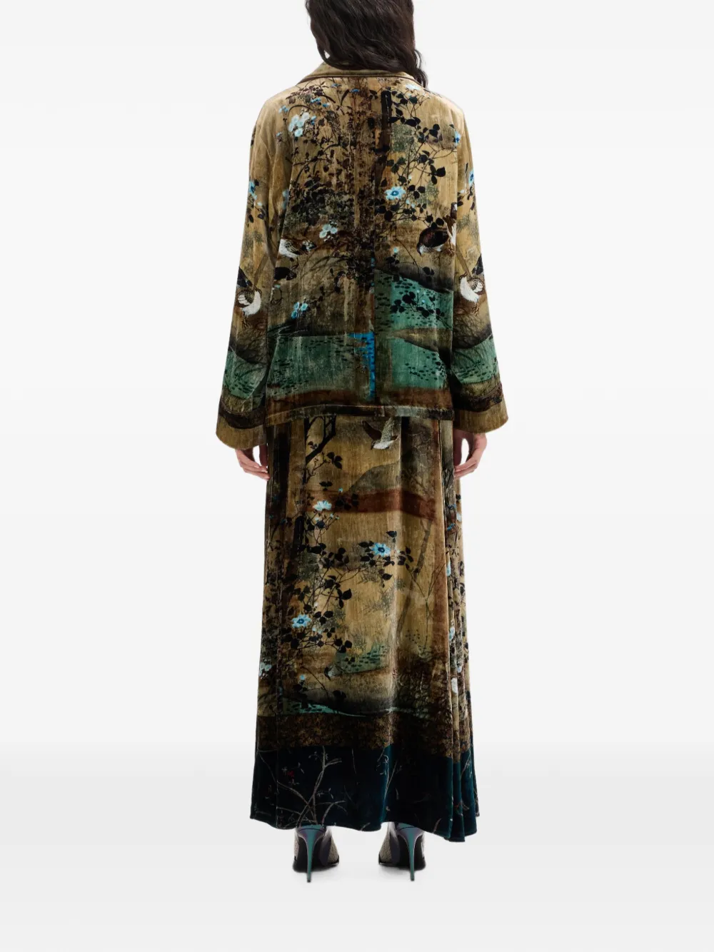 Pierre-Louis Mascia Kanpur blazer met landschapsprint Bruin