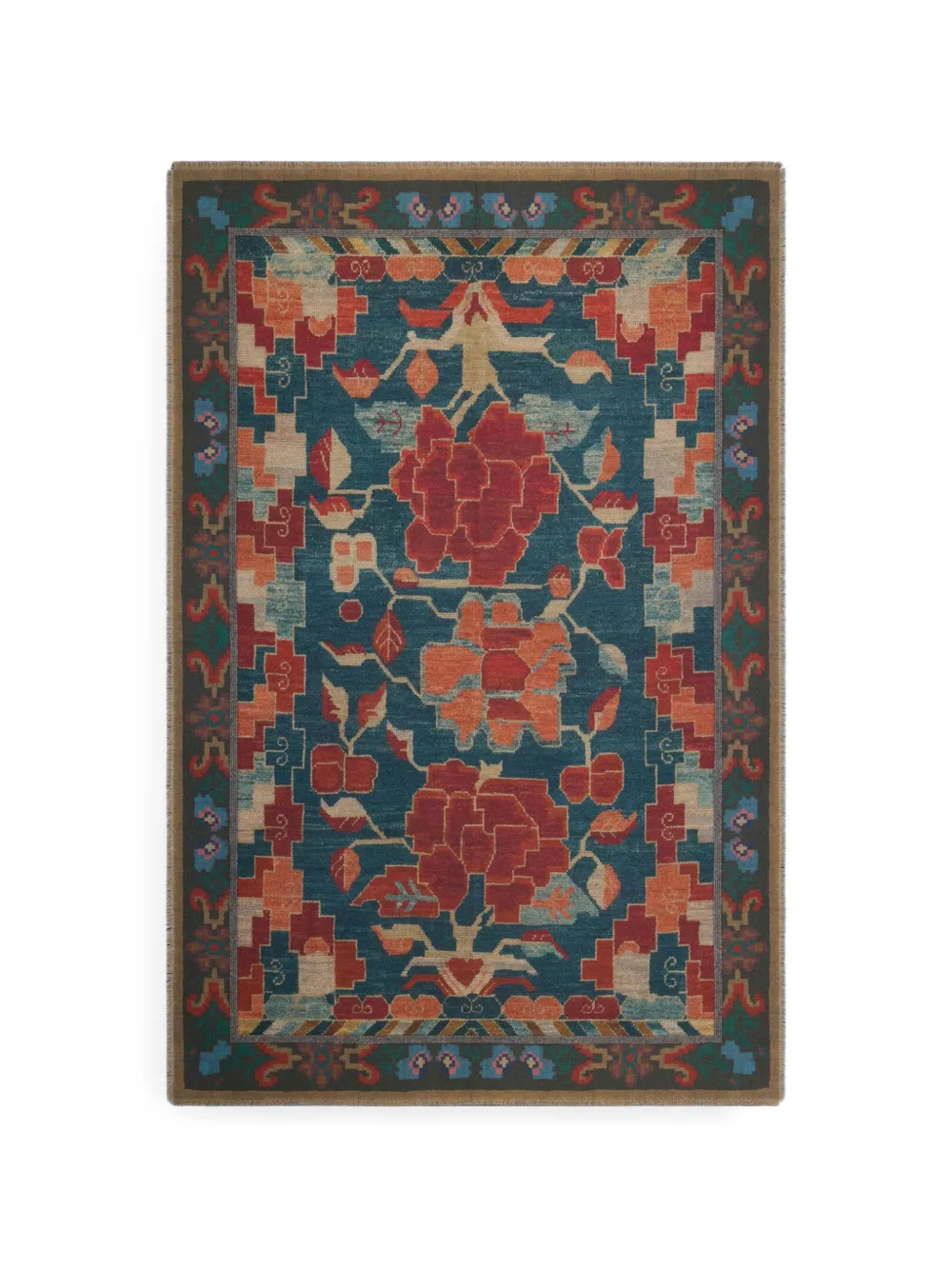 Pierre-Louis Mascia Pancake Schal mit geometrischem Blumenprint - Blau