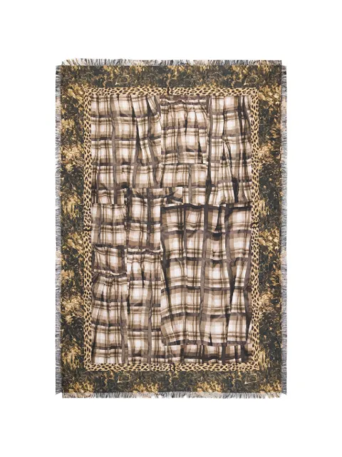 Pierre-Louis Mascia Aloeuw plaid leopard-print scarf