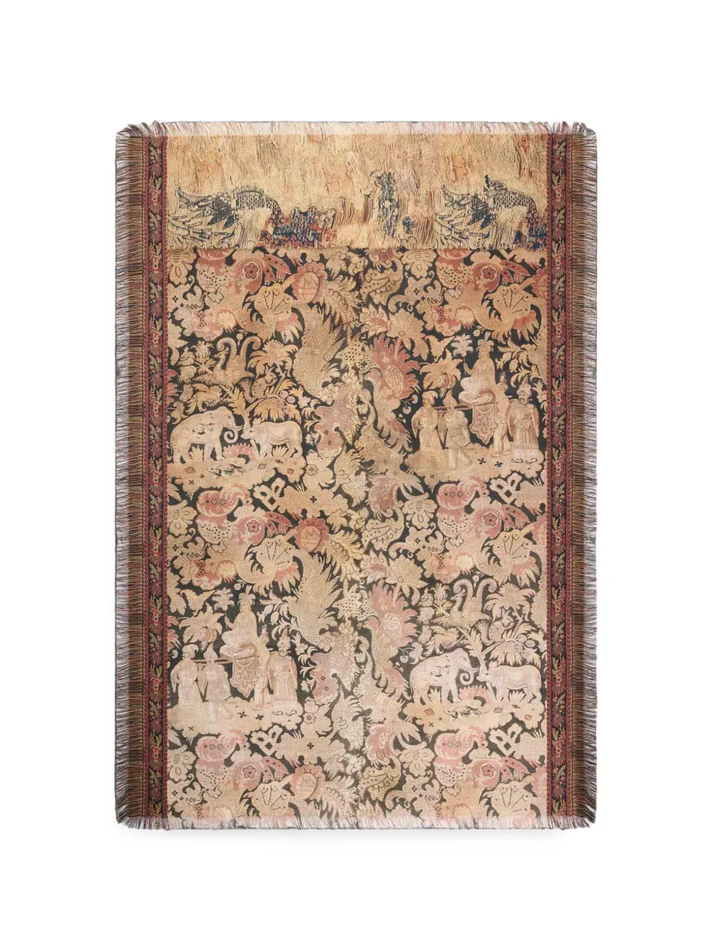 Pierre-Louis Mascia Aloeuw fringe-trim silk scarf - Nude