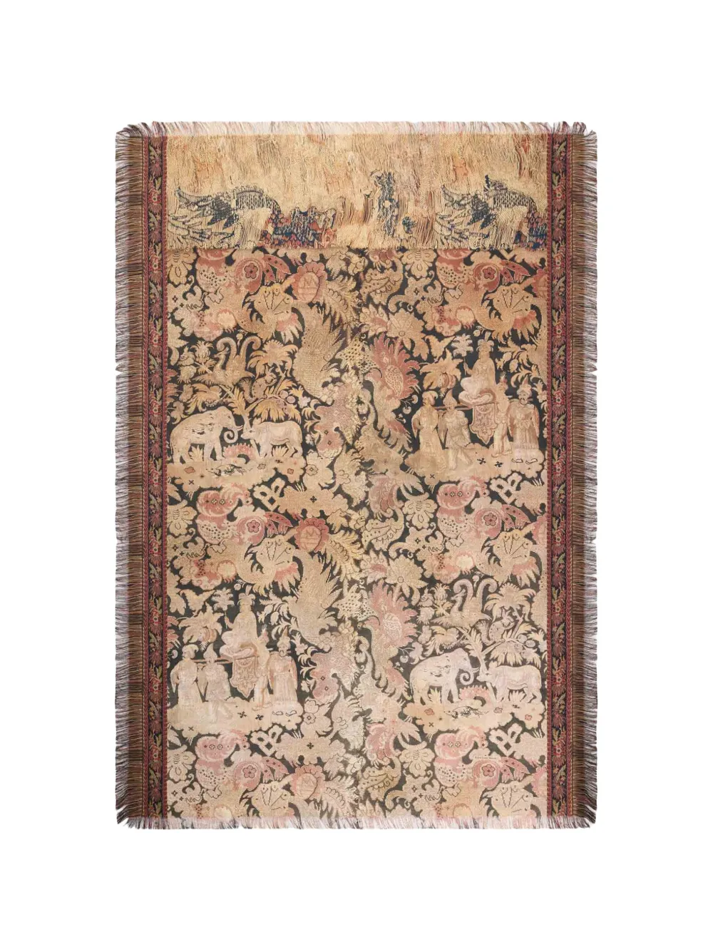 Pierre-Louis Mascia Aloeuw fringe-trim silk scarf - Toni neutri