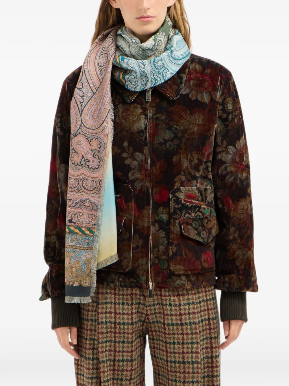 Pierre-Louis Mascia Fancy sjaal met paisley-print en franje Blauw