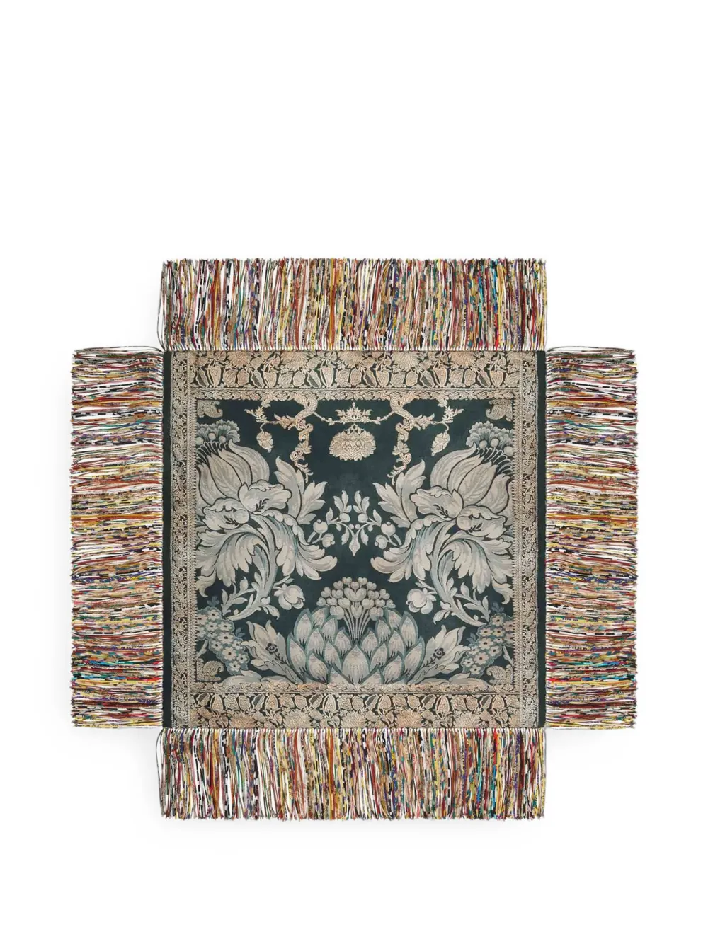 Pierre-Louis Mascia Aloeuw floral-print fringed scarf - Grün