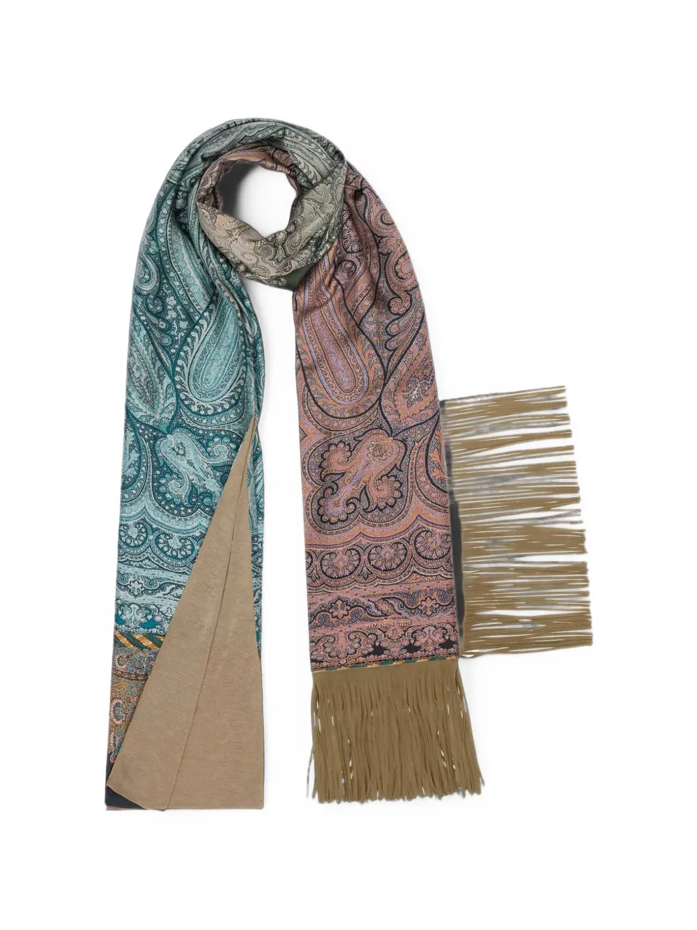 Pierre-Louis Mascia Aloewon sjaal met paisley-print en franje Blauw