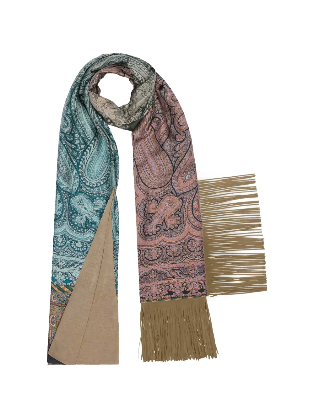 Pierre-Louis Mascia Aloewon paisley-print fringed scarf - Blu