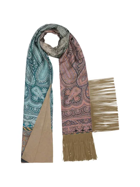 Pierre-Louis Mascia Aloewon paisley-print fringed scarf