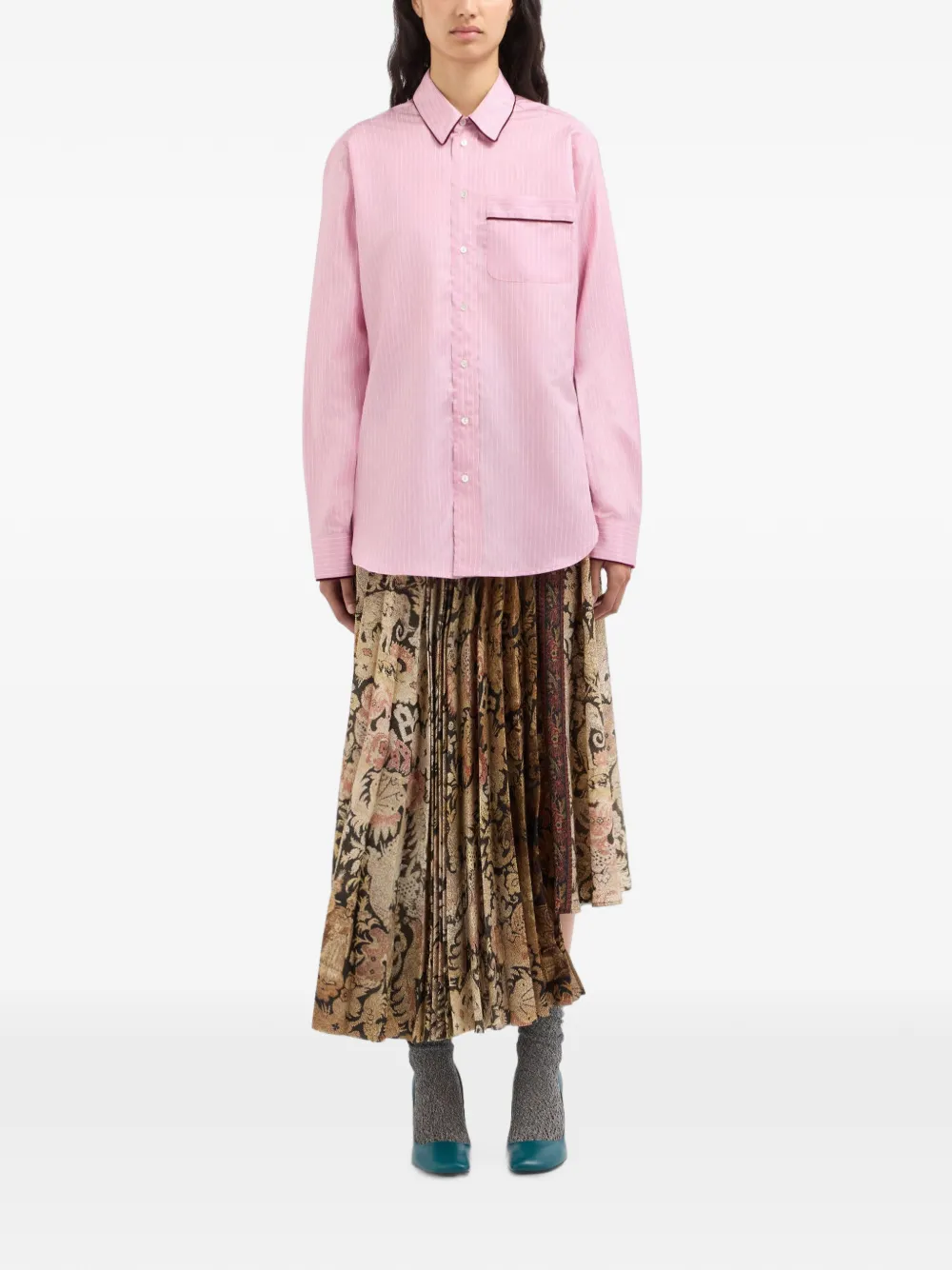 Pierre-Louis Mascia Rig3 shirt met krijtstreep Roze