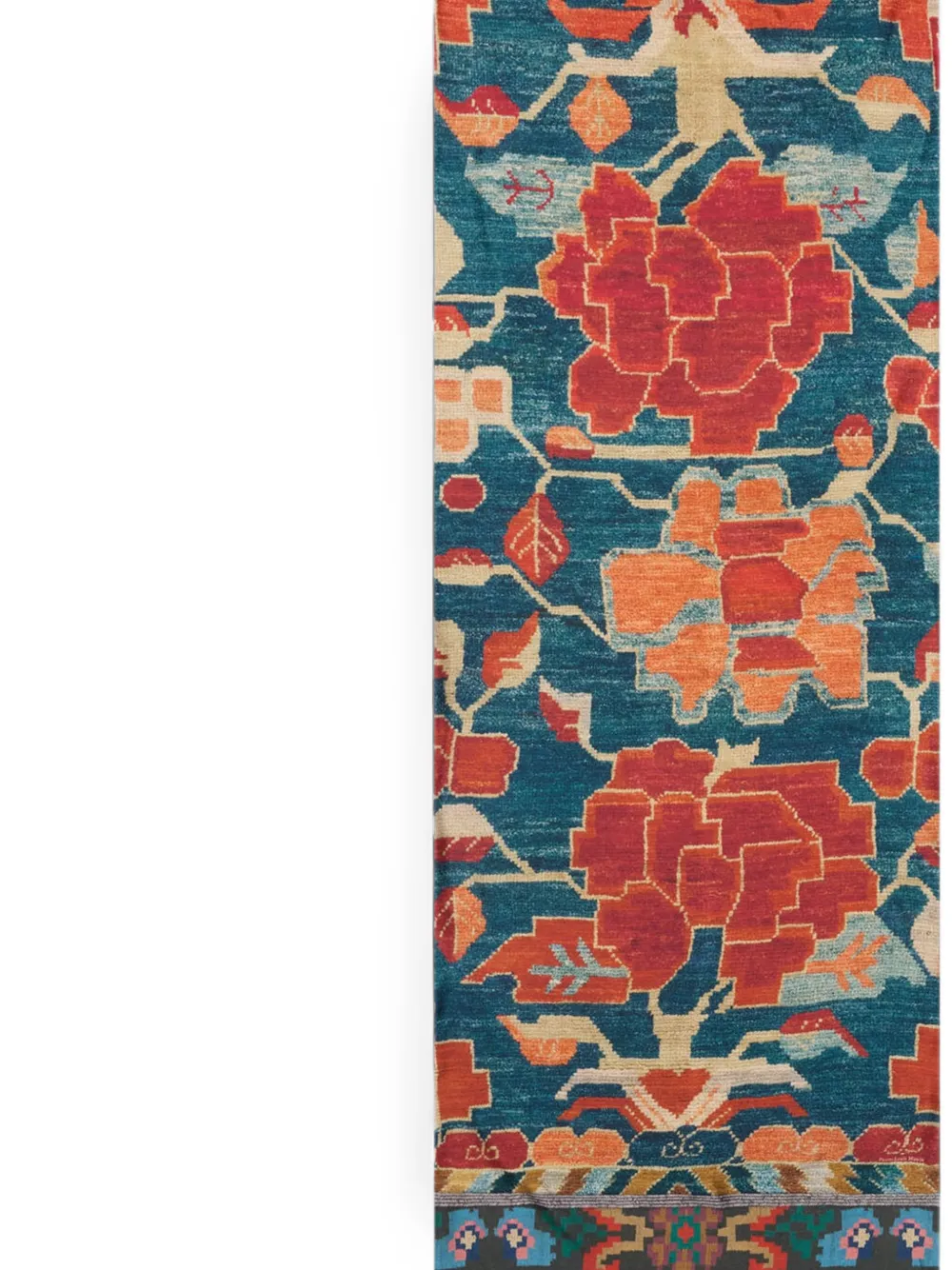 Pierre-Louis Mascia Aloewon sjaal van zijdeblend met bloemenprint Blauw