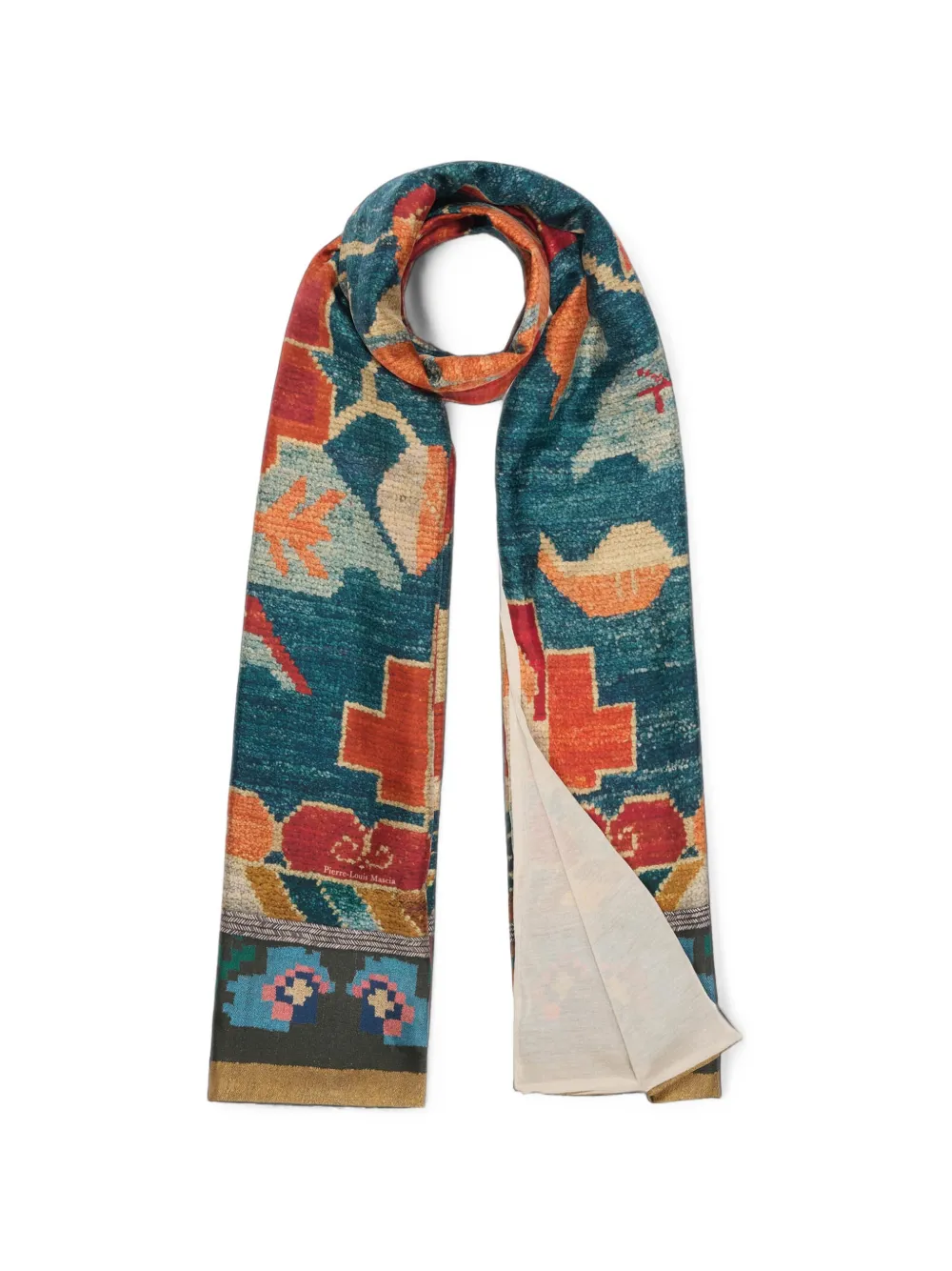 Pierre-Louis Mascia Aloewon floral-print silk-blend scarf - Blau