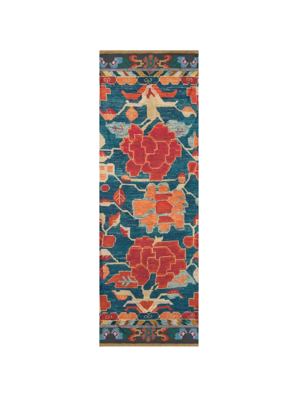 Pierre-Louis Mascia Aloewon floral-print silk-blend scarf - Blu