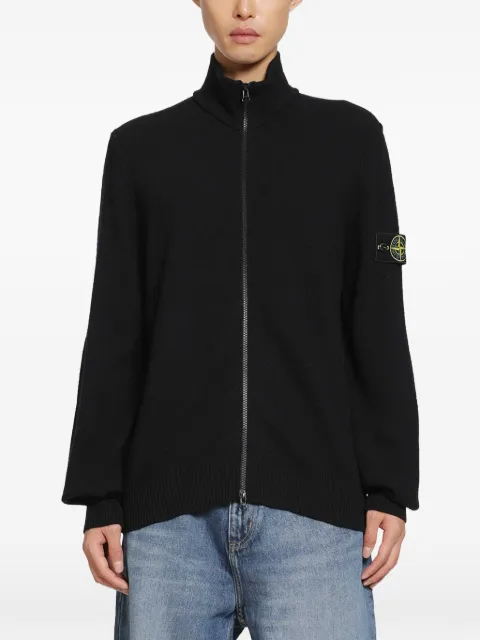 Stone Island logo-patch zip-up cardigan