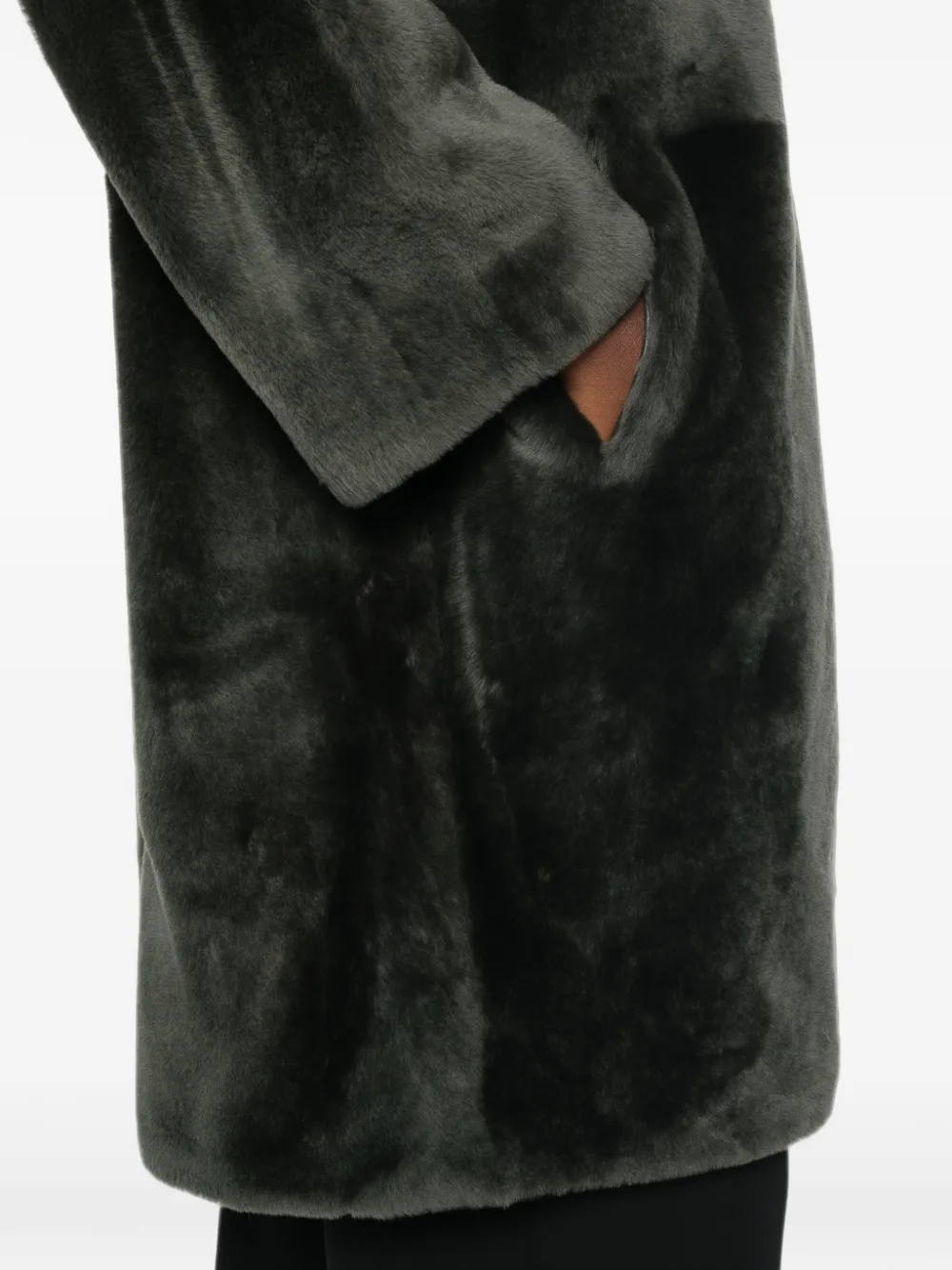 Yves Salomon Omkeerbare lammy coat Groen