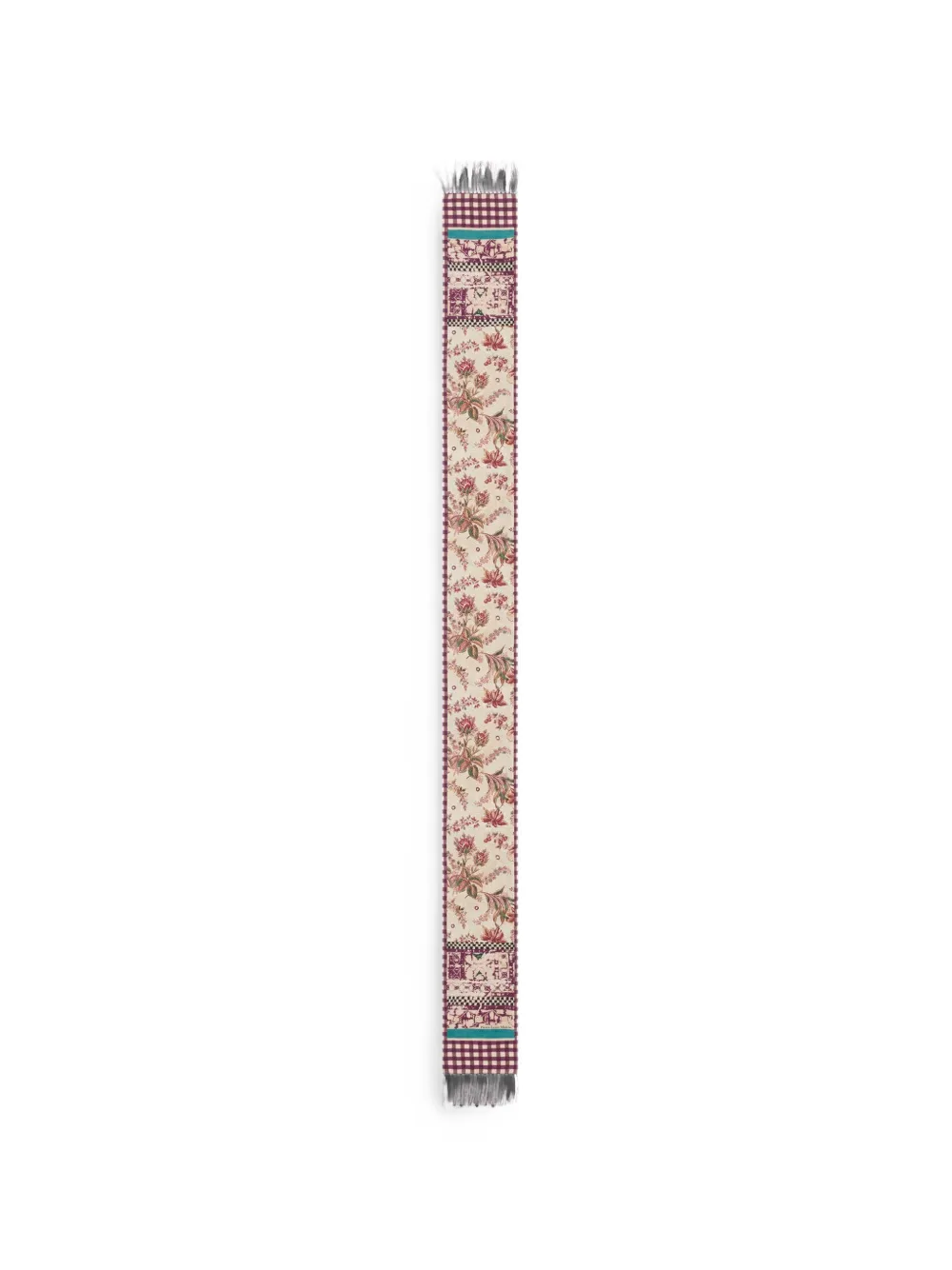 Pierre-Louis Mascia Aloeuw zijden sjaal met bloemenprint Beige