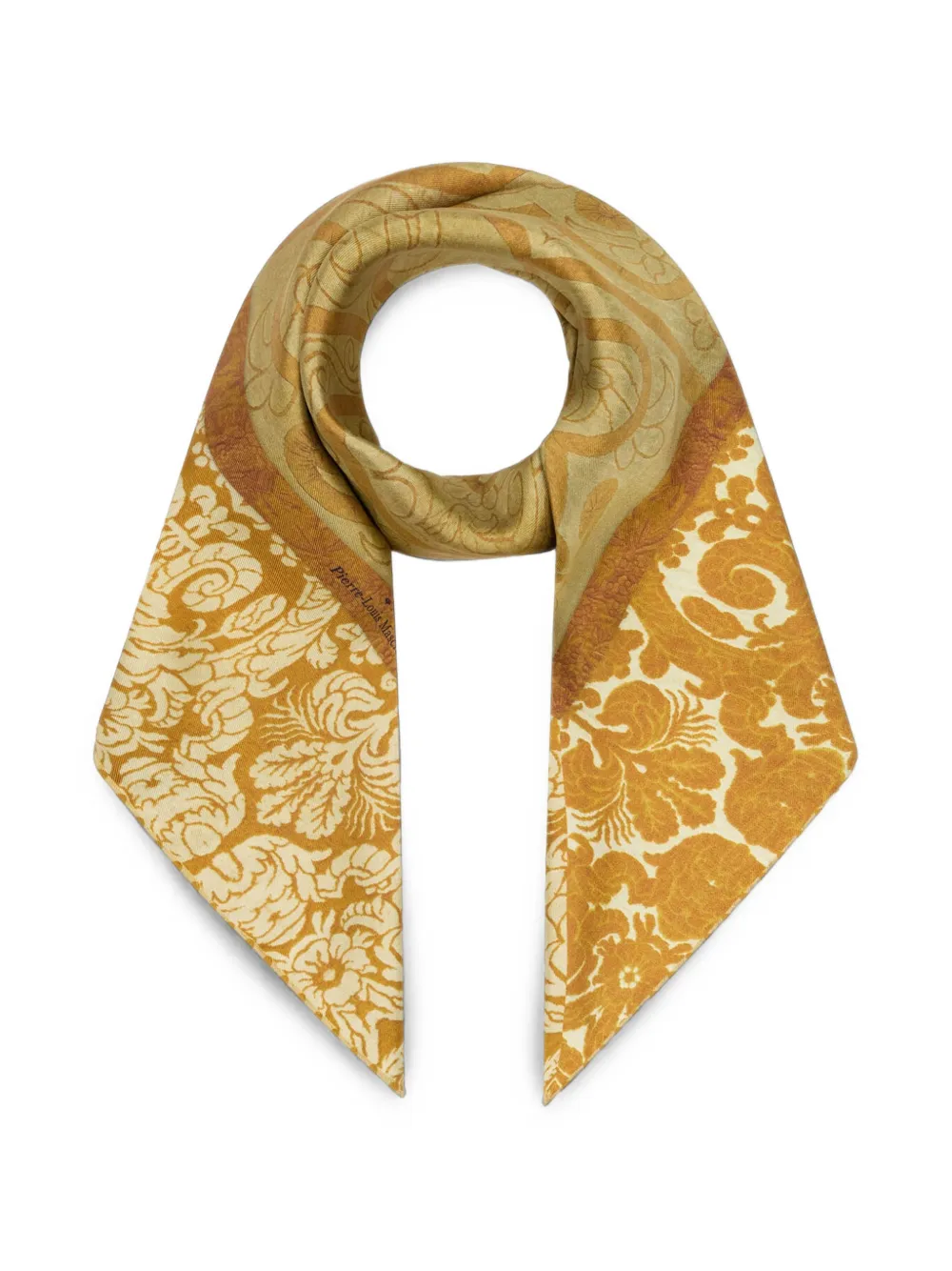 Pierre-Louis Mascia Cialda baroque-pattern silk scarf - Orange