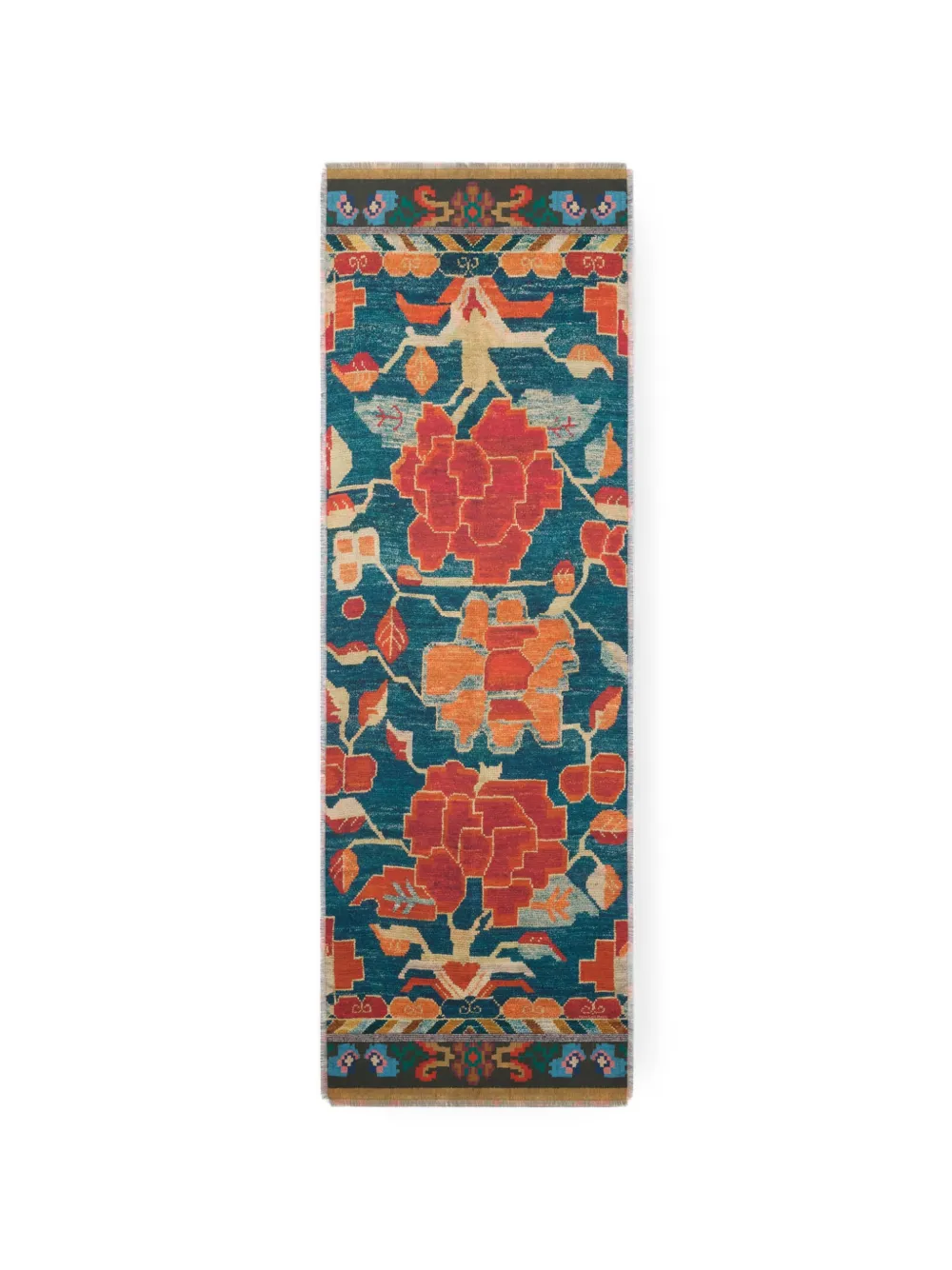 Pierre-Louis Mascia Fancy sjaal met geometrische bloemenprint Blauw