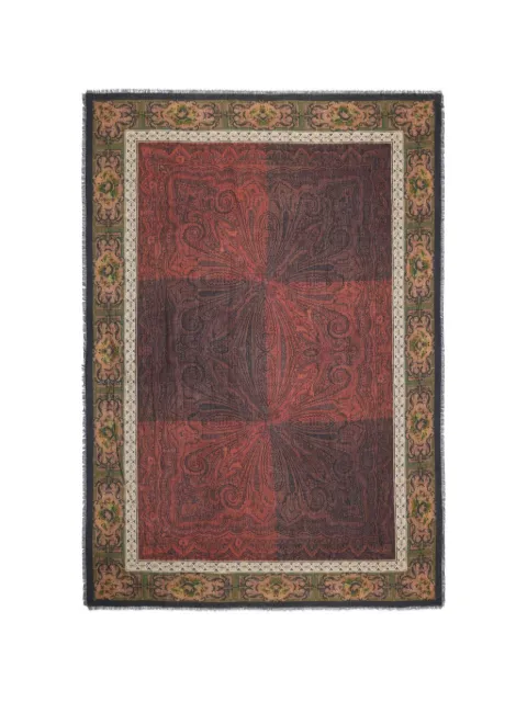 Pierre-Louis Mascia Euclidex paisley-motif floral-border scarf