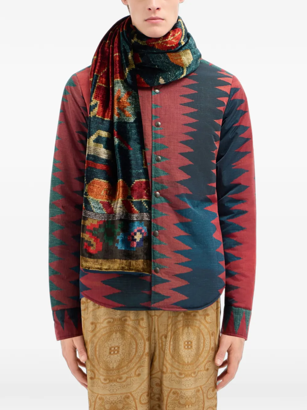 Pierre-Louis Mascia Kanadas sjaal met geometrische print Blauw