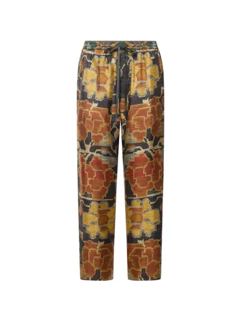 Pierre-Louis Mascia pantalones Aloe de seda con estampado de tapiz