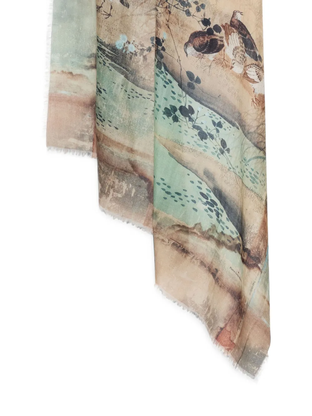 Pierre-Louis Mascia Euclidex sjaal met landschapsprint Beige
