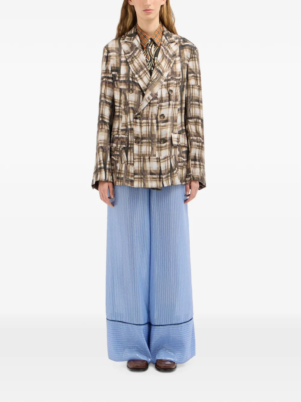 Pierre-Louis Mascia Fancy blazer met dubbele rij knopen Bruin